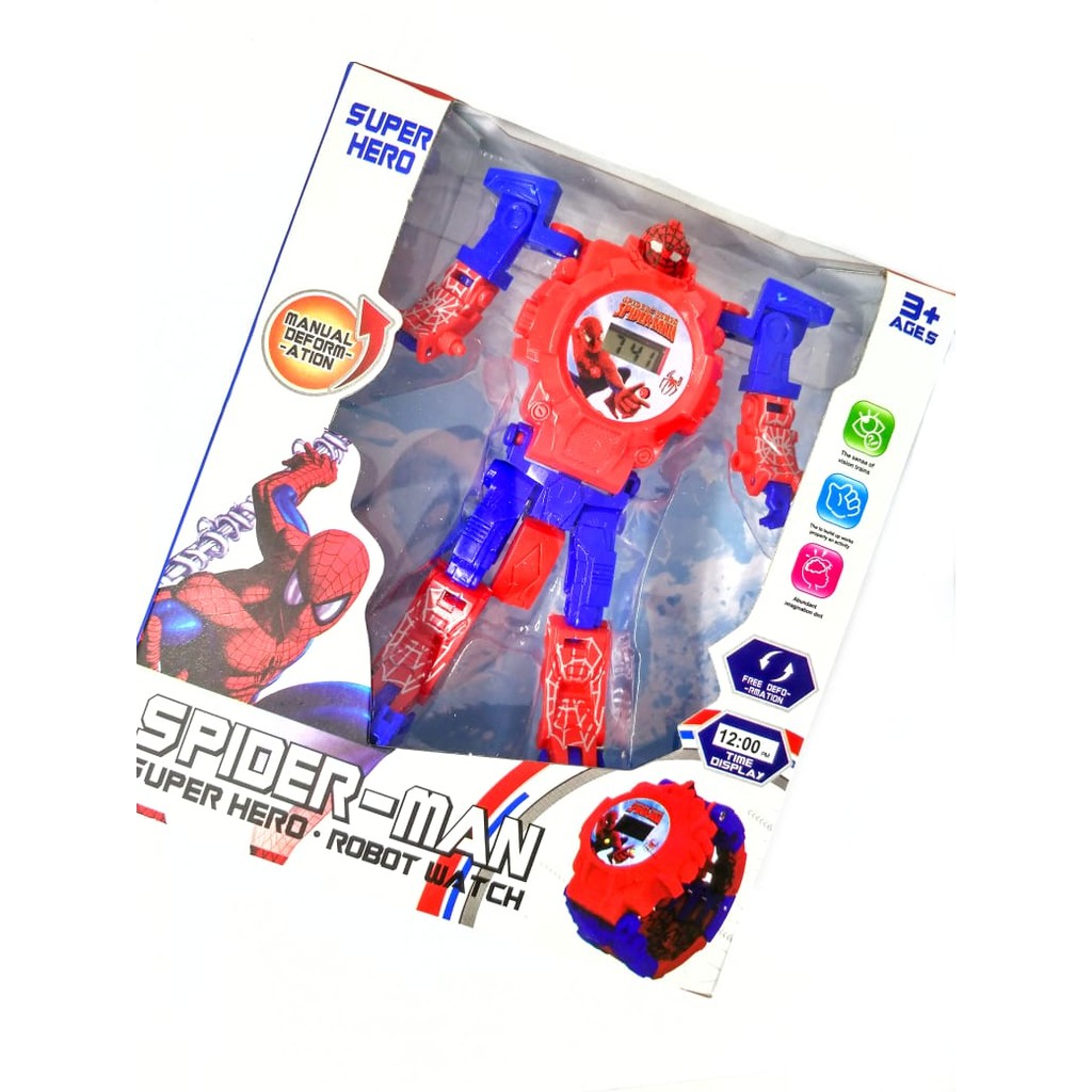 Jual JAM TANGAN ANAK LAKI LAKI ROBOT AVENGERS SPIDERMAN DIGITAL MURAH Low Price!