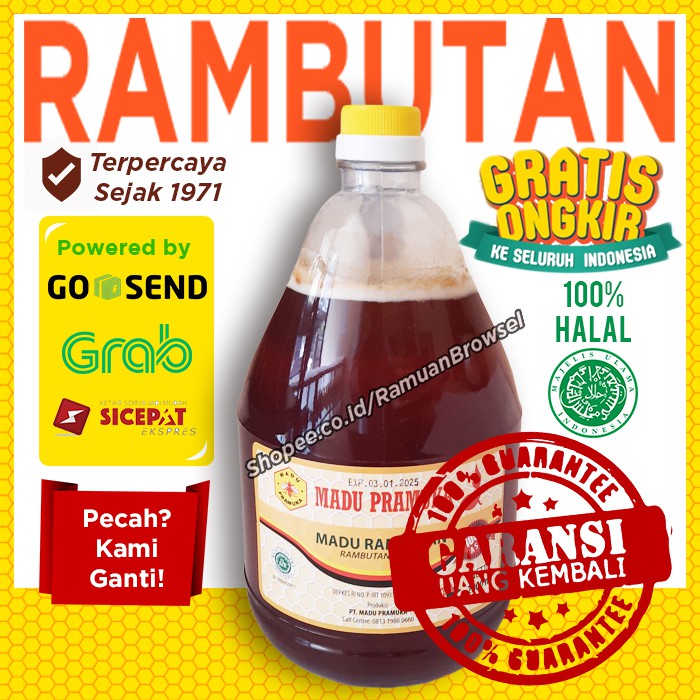 

Madu Pramuka Rambutan 2000ml 2 liter