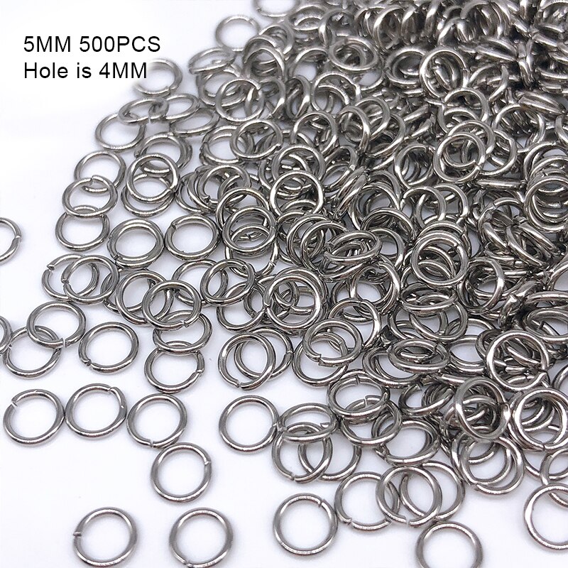 4 5 6mm 500pcs/lot Connector Stainless Steel Jump Rings DIY Silver color Jewelry Findings Components Split single Open ring