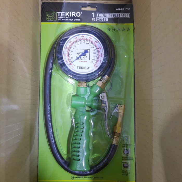TEKIRO ISI ANGIN TRUK 170 PSI TYRE PRESSURE GAUGE HEAVY DUTY