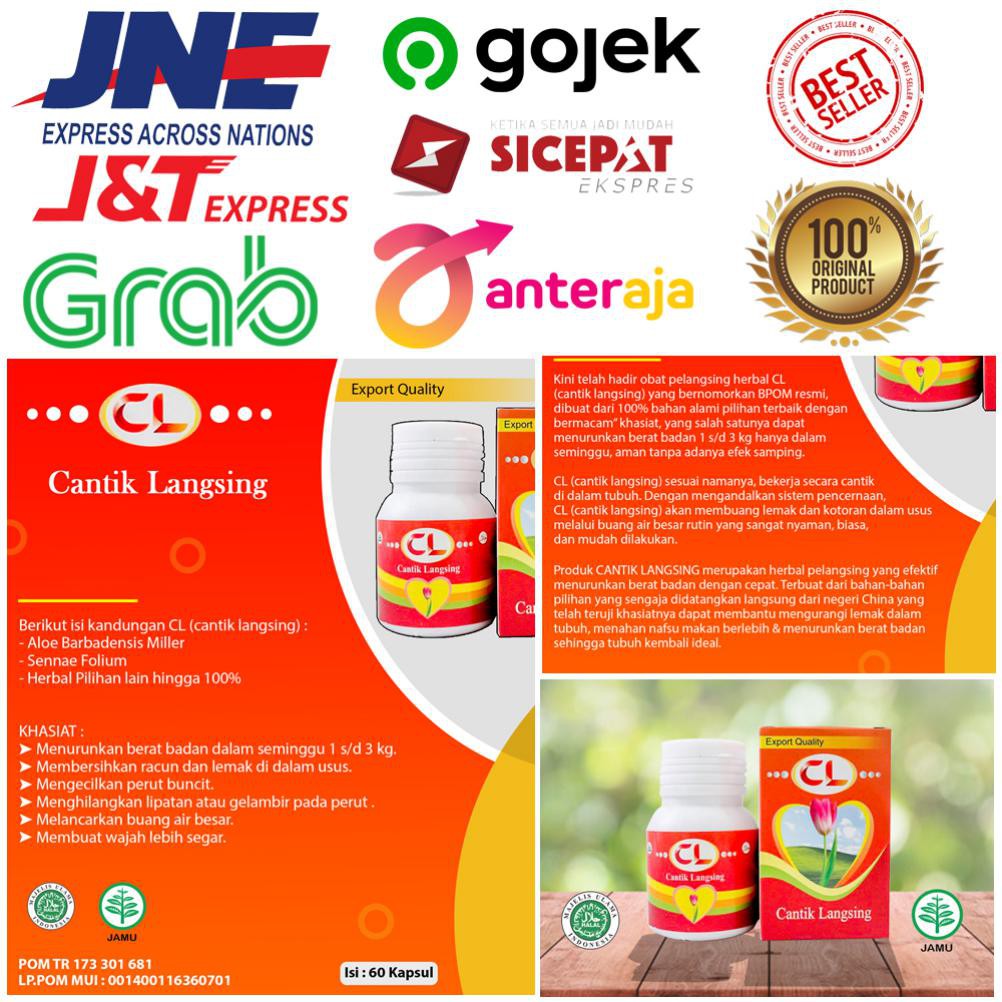 Obat Herbal Pelangsing Yang Cepat dan Aman Cantik Langsing Isi 60 Kapsul