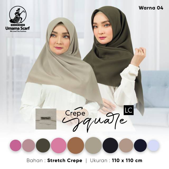 SEGIEMPAT CREPE SQUARE LC UMAMA SCARF / HIJAB JIBAB SQUARE DIAMOND LASER CUT MURAH