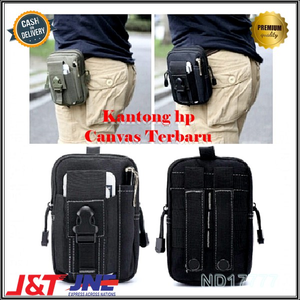 Kantong hp Android Canvas Army Pinggang Terbaru,Tas Dompet Handphone Tactical Pria Cowok Keren COD