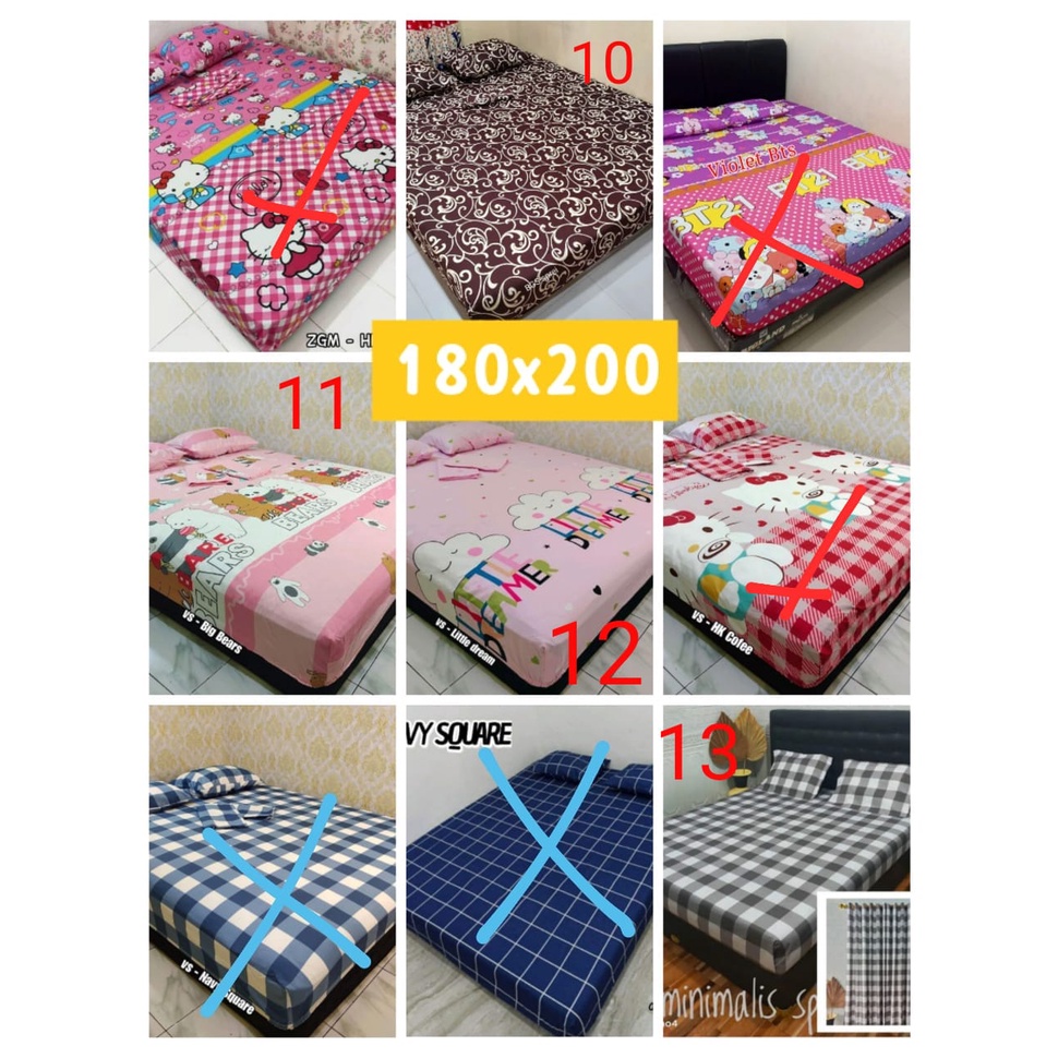 Jual Seprei Sprei Sarung Kasur Perlengkapan Kamar Tidur Dewasa Homemade Besar 180 X 200cm Murah di Makassar