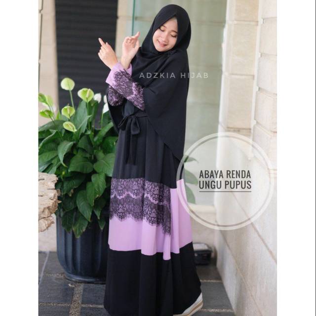 Abaya renda set syari by adzkiahijab
