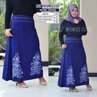 PROMO ROK LEVIS ROK JEANS ROK MOTIF MAYUNG KULAKAN 