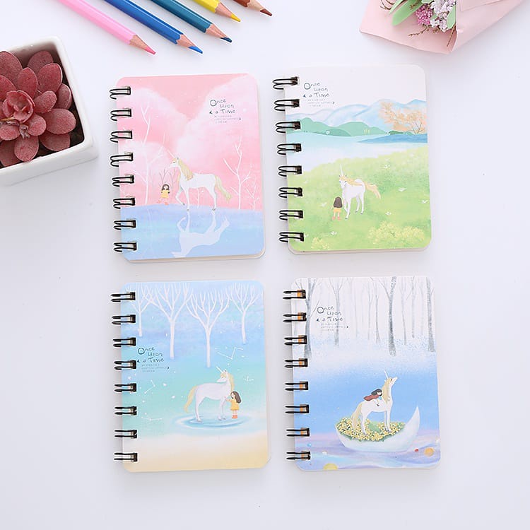 

MINI NOTEBOOK SPIRAL BUKU TULIS CATATAN KECIL BERGARIS MOTIF ONCE UPON A TIME