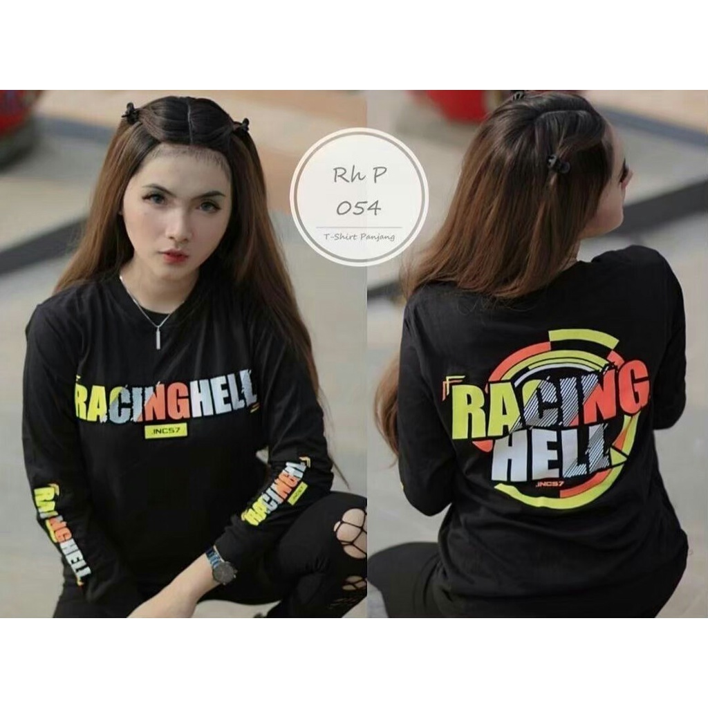 Kaos Racing Hell Lengan Panjang / Kaos Racing Pria Wanita Terbaru Racer Tees