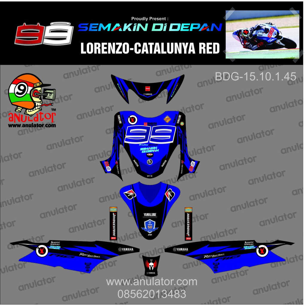 Sticker Striping Motor Stiker Yamaha Mio Sporty Catalunya Biru SPEC A KUALITAS PALING OKE HARGA GEN Shopee Indonesia