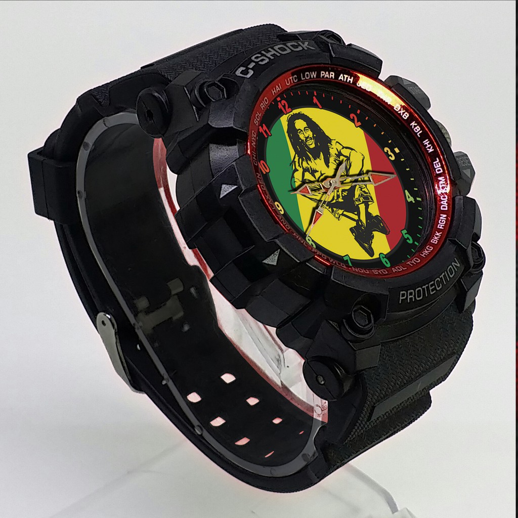 (ISTIMEWA BOSSQUE) JAM TANGAN BOB MARLEY LIST MERAH - EXCLUSIVE 6