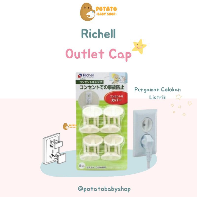 Richell outlet cap / pengaman colokan listrik isi 8pcs