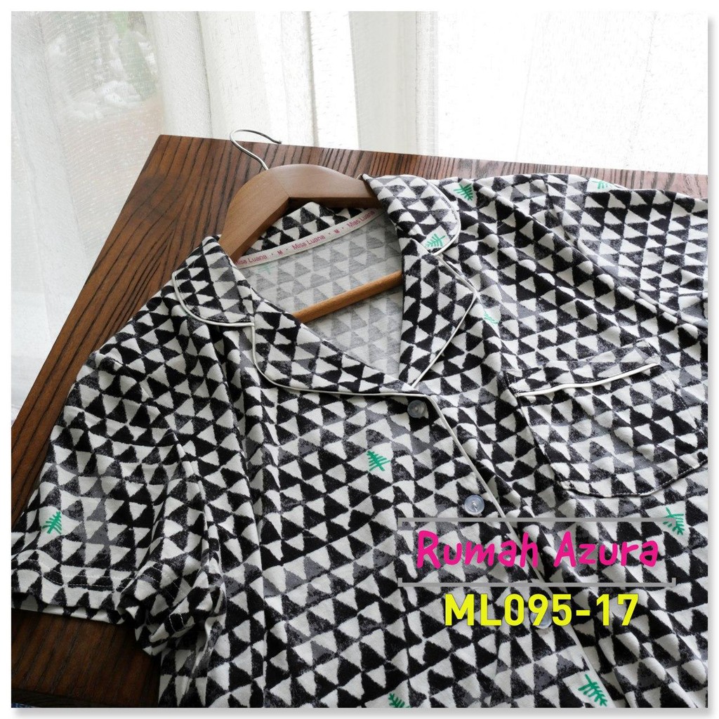 Rumahazura - Piyama Miss Luana ML095-17 | Baju Santai | Piyama Murah | Sleepwear | Baju Tidur Ibu Menyusui | Baju Bigsize | Pajamas Busui-5