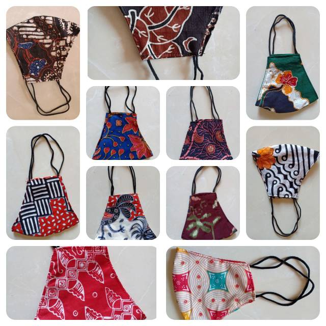 Masker batik hijab motif random