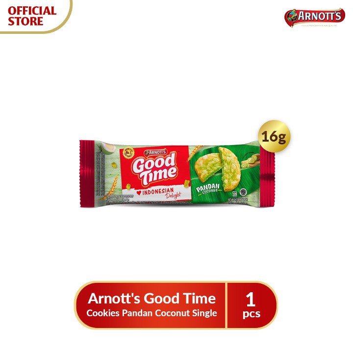 

Arnott's Good Time Cookies Pandan Coconut 16 gr [Gift]