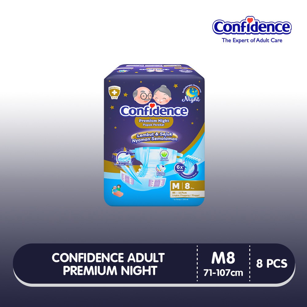 Confidence Premium Night M8 - Confidence Popok Perekat Premium M 8