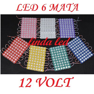 LAMPU LED MODUL STRIP 6 MATA 6WATT SMD 13620 12 VOLT 6 MATA WATT 12 V 12VOLT  12V WATERPROOF