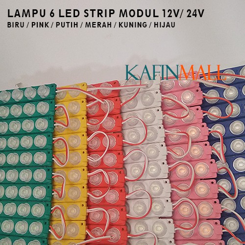 LAMPU LED MODUL 1PCS 6 MATA BESAR DC 12V / 24V VARIASI LAMPU MOBIL MOTOR MODULE