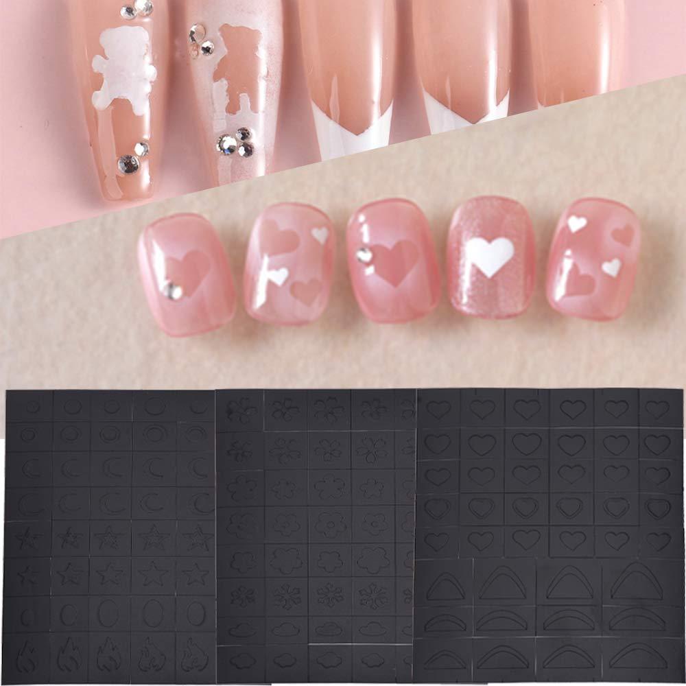 Agustina Nail Art Airbrush Stensil Fashion Busur Kupu-Kupu Perekat Diri Slider Manikur Aksesoris Salon Pasokan DIY Desain Nail Art Template