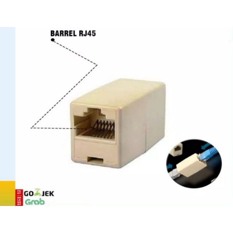 BARREL Sambungan RJ 45 Penyambung kabel Lan