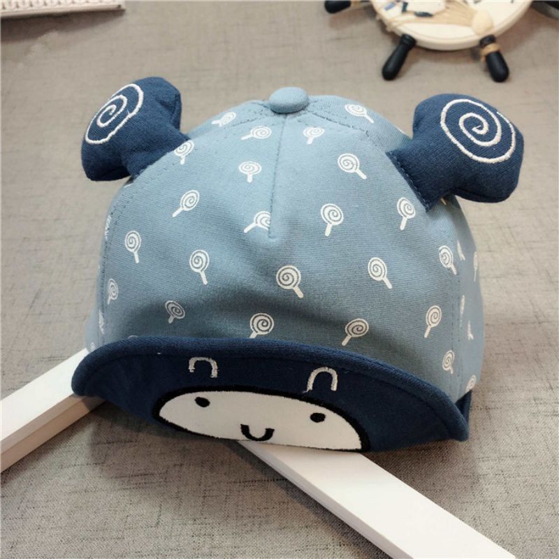 Topi anak bayi baseball Lollipop baby cap hat import-Biru