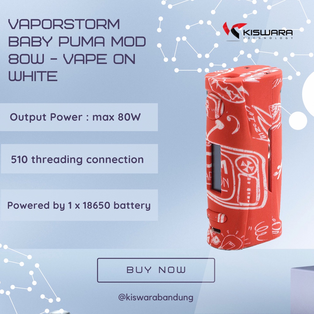 VaporStorm Baby Puma Mod 80W - VAPE ON WHITE [Authentic]