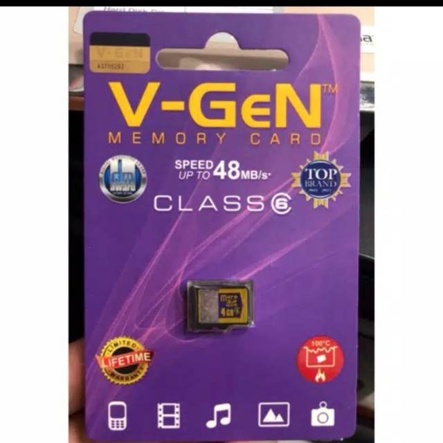 Memory Vgen 4gb Micro SD V-Gen 4Gb Memory Card Vgen 4Gb Kelas 6