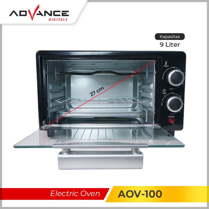 Advance Electric Oven (Oven Listrik ) AOV-100 Kapasitas 9L Garansi Resmi Advance 1 Tahun