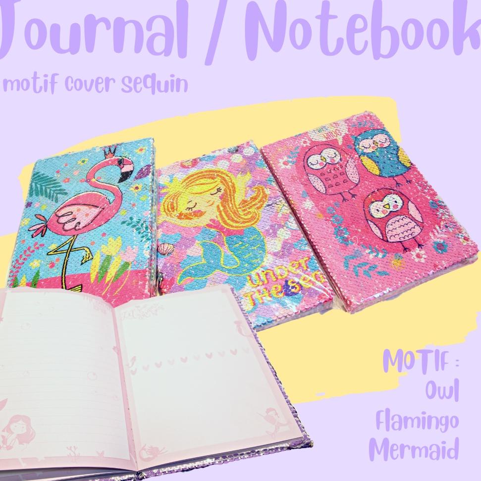 

S-IZE》 ㊛》 SALE KJ!! JOURNAL NOTE BOOK / BUKU DIARY / BUKU CATATAN / JURNAL NOTES CEWEK UNIK A5 SQUIN MOTIF UNICORN / FLAMINGO 2080