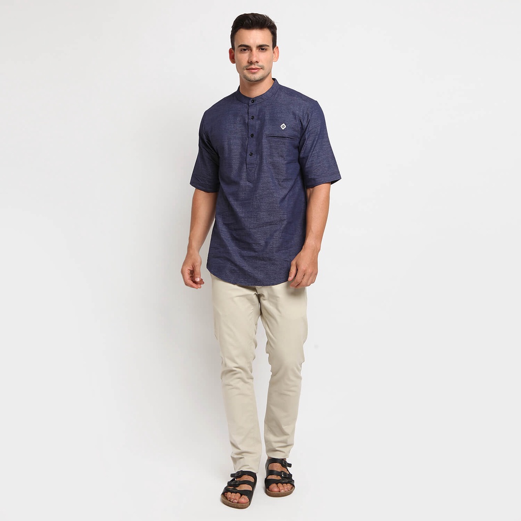 KEANE NAVY |ManNeedMe x CW| Baju Koko Pria Lengan Pendek Baju Muslim Pria ORIGINAL