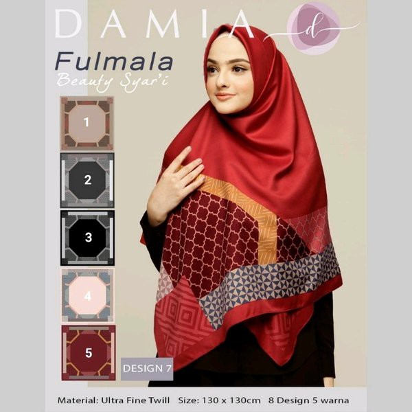 Terbaru Segiempat Syari 130x130. Jilbab Signarica. Kerudung Segi4 Jumbo Motif