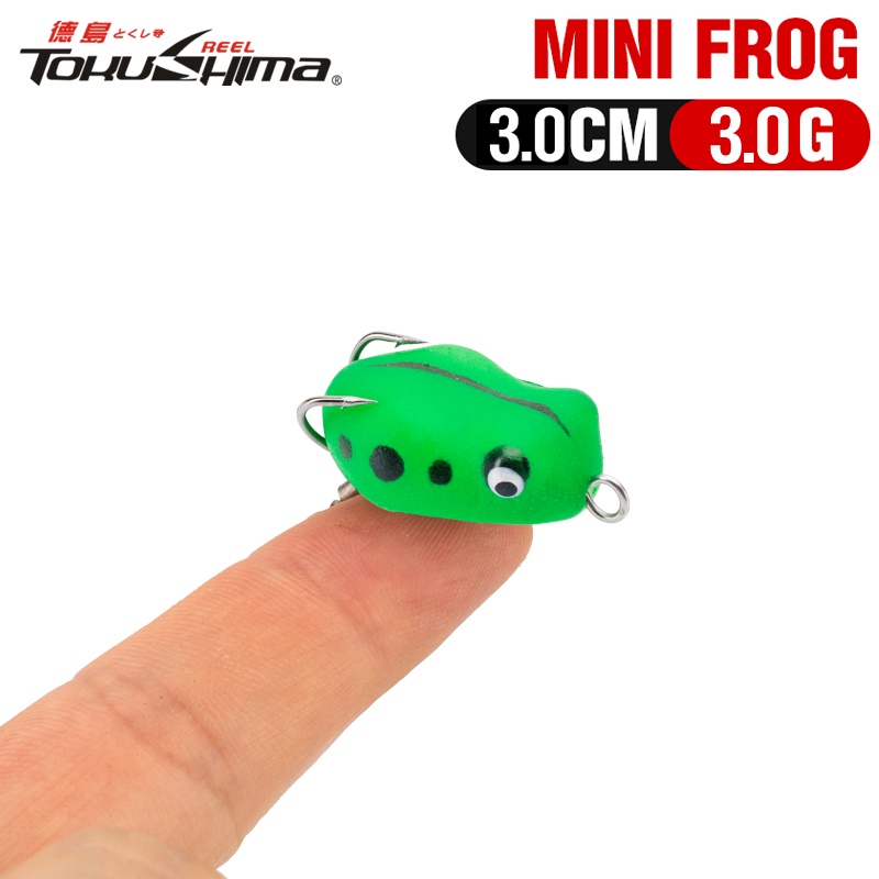 1pc Umpan Pancing Softlure Bentuk Katak Mini 3cm / 3g 5 Warna Dengan Kail Ganda