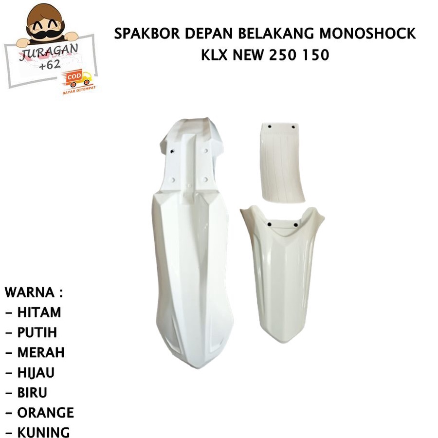 SPAKBOR SET KLX NEW 150 250 DTRACKER DEPAN BELAKANG COVER LUMPUR MONOSHOCK D TRACKER