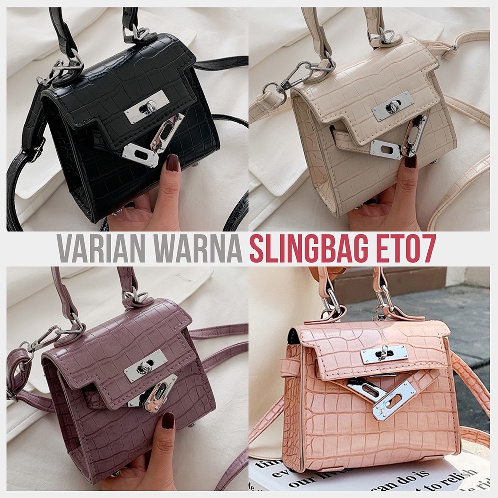 Tas Mini Croco Tas selempang Wanita Tas Motif Buaya Hand Bag mini KODE (ET07)