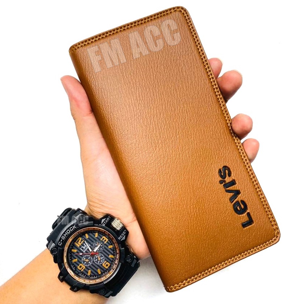 REAL PICT !!! Dompet Pria Model Panjang Gratis Jam Tangan Pria Keren Terbaru 2020 Harga Grosir