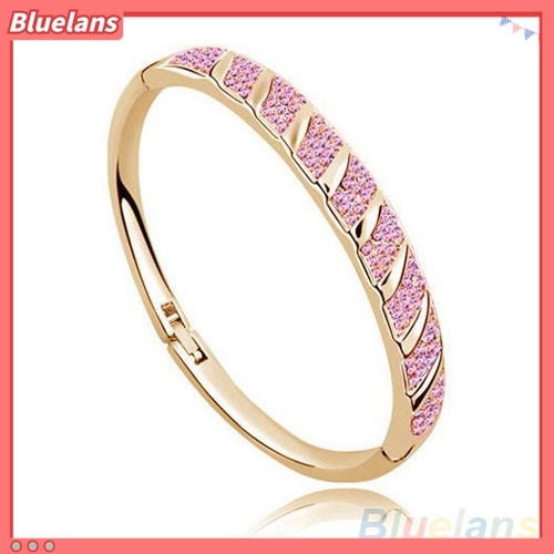 Bluelans Gelang Bangle Slim Hias Berlian Imitasi Untuk Wanita