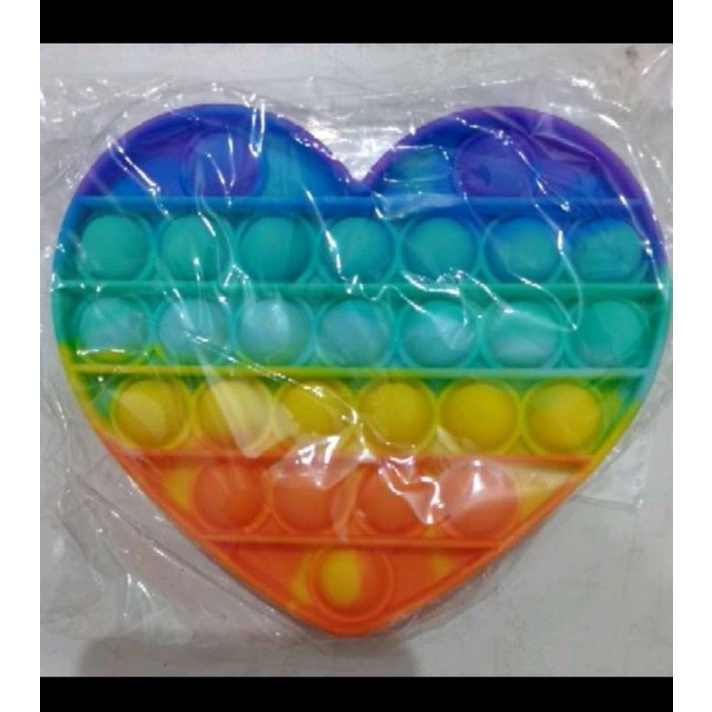 Ready Mainan Pop it polos rainbow elastis besar