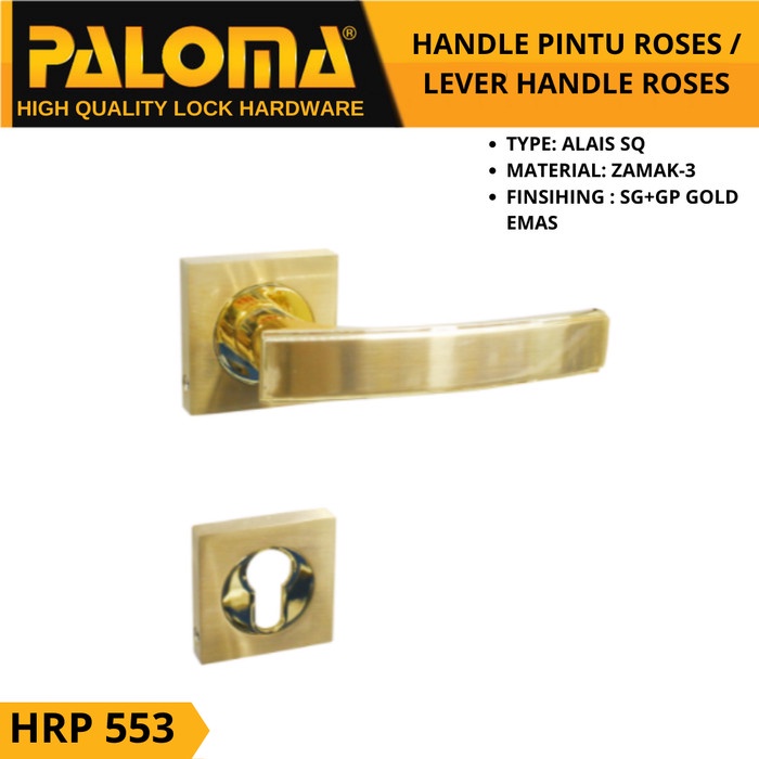 PALOMA HRP 553 HANDLE GAGANG PINTU ROSES ALAIS GOLD EMAS SG+GP