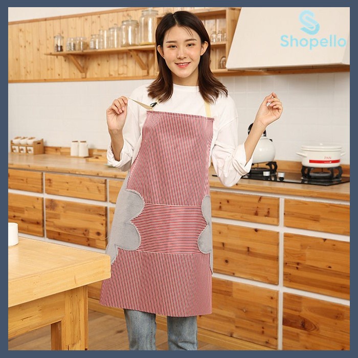 SHOPELLO - Celemek Dapur Masak Apron Anti Minyak Waterproof Bisa Lap Tangan