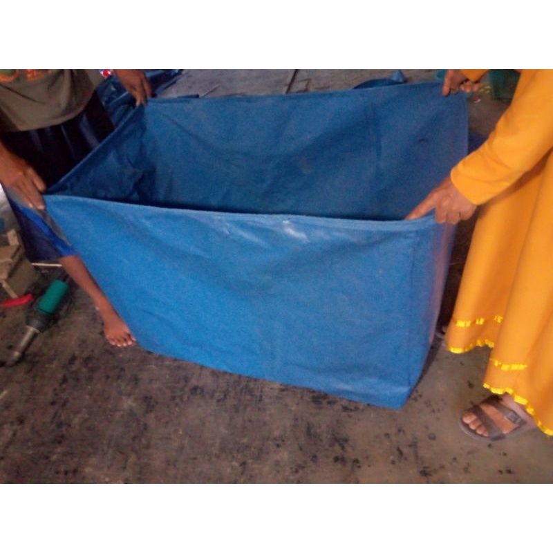 kolam terpal bahan semi karet orchid