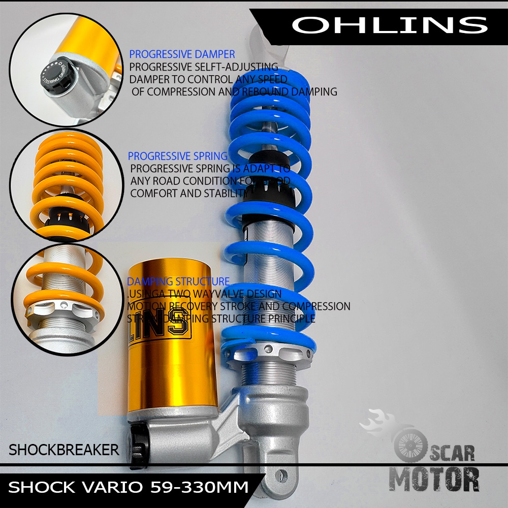 SHOCKBREAKER OH TABUNG CNC NEW STELAN BAWA MATIC HONDA UNIVERSAL 330MM motor