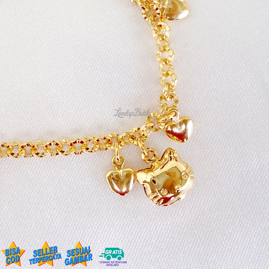 Lovelybutik - Gelang Tangan Xuping Gold Anak Perempuan Gelang Anak Xuping Anak Terbaru Model Cutie Love