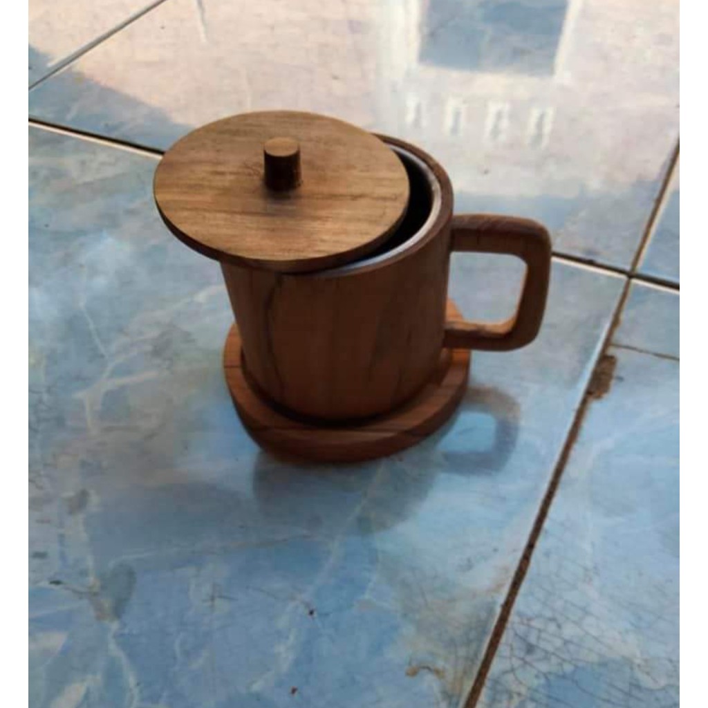

cangkir kopi kayu jati