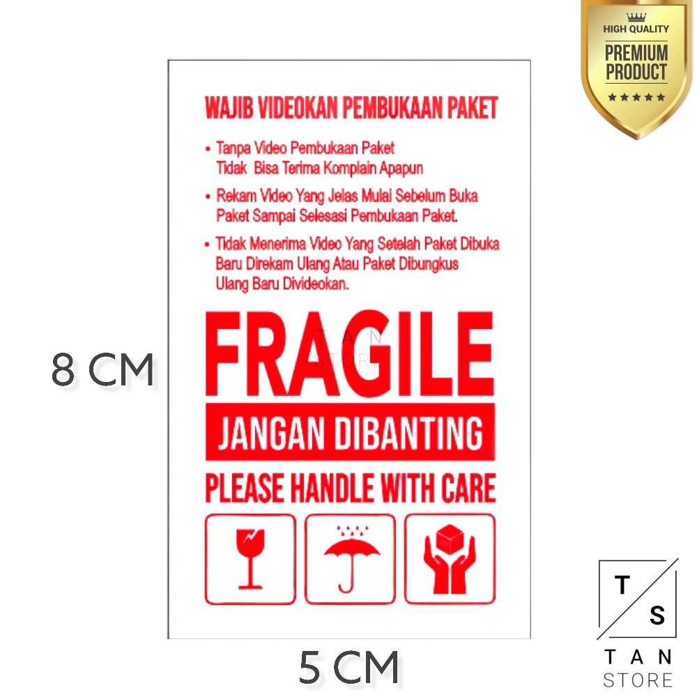

10 Pcs Stiker Sticker Video Unboxing Pengiriman Paket Fragile Pecah Belah