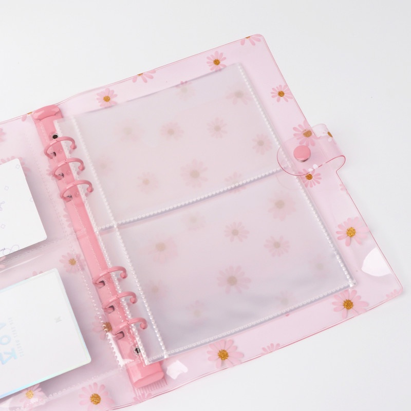 A5 A6 Daisy Flower Transparent Binder Album KPOP Photo Album Photocards Lomo Cards Collectibles Holder Loose-leaf Binder Folder Book