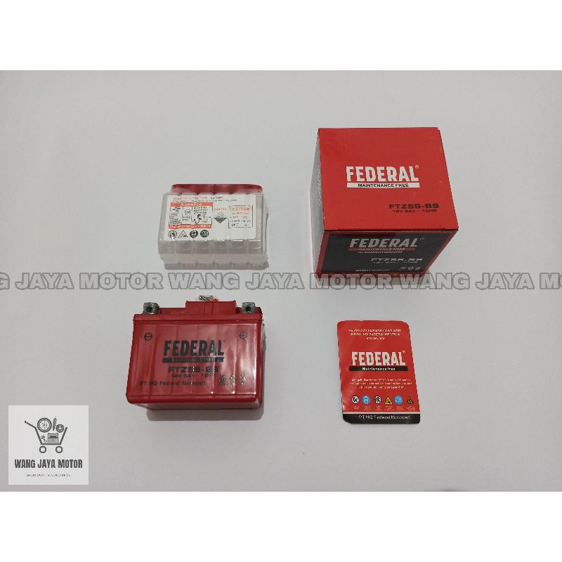 AKI KENDARAAN BERMOTOR "FEDERAL" SEMI KERING FTZ5S-BS