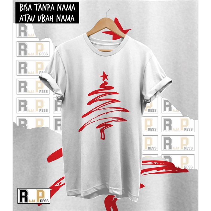 KAOS NATAL BAJU NATAL POHON NATAL SPIRAL MERRY CHRISTMAS KATUN COMBED 30S