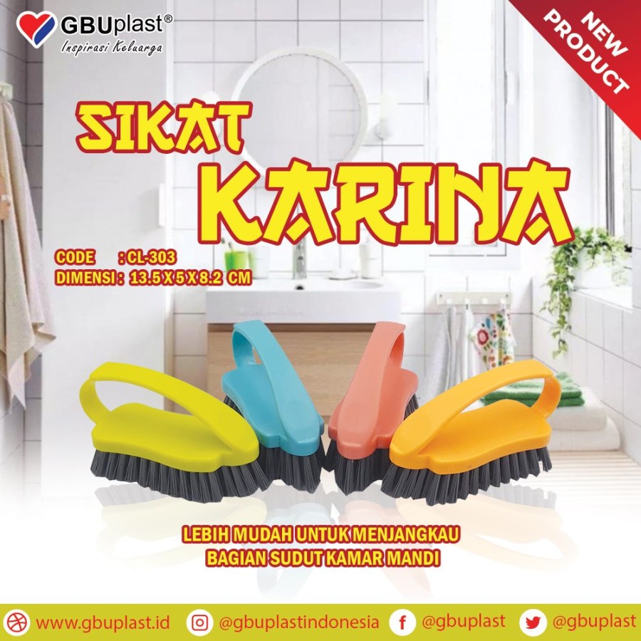 Sikat Lantai Kamar Mandi GBUPLAST KARINA Sikat Dinding Toilet