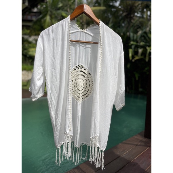 COCO Cardigan / OUTER BALI / CARDIGAN WHITE / OUTER WHITE BLACK / OUTER TRANSPARANT Cover Up Bikini Wanita