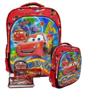 Tas Ransel Import Cars McQueen 5d Timbul Ada 2 Kantung Ukuran Anak Sekolah Sd Dan Kotak Pensil Set