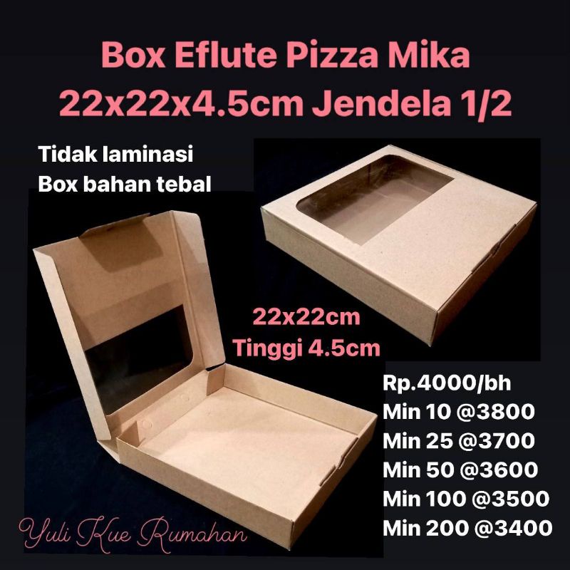 

Box Eflute Pizza Mika 22x22x4.5cm Jendela 1/2